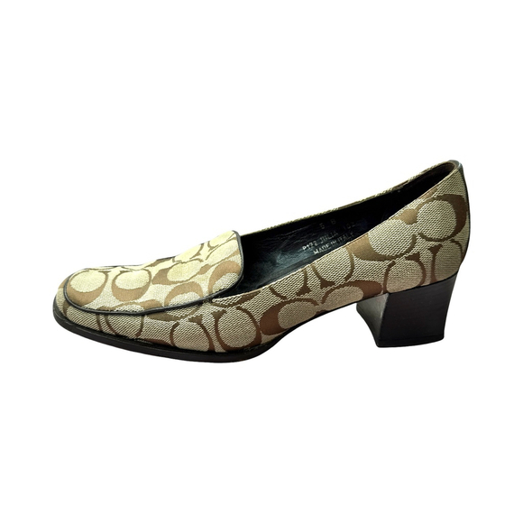 Coach Julia Signature Jacquard Block Heel Loafers Women’s Size 5B Made in Italy - Picture 3 of 12